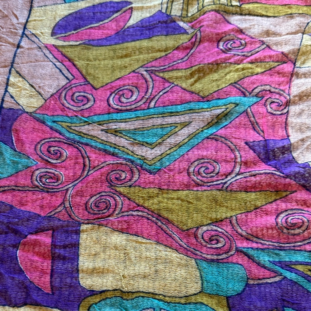 Colorful Abstract Pattern Scarf - Picture 2 of 6